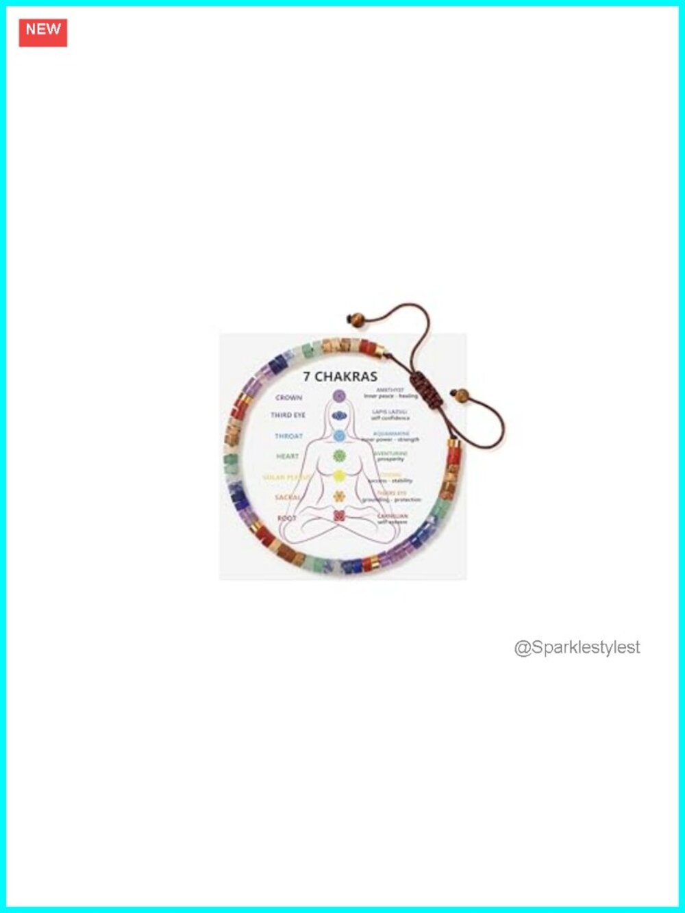 Natural Healing Stone Bracelet Adjustable Drawstring Chakra Crystal
